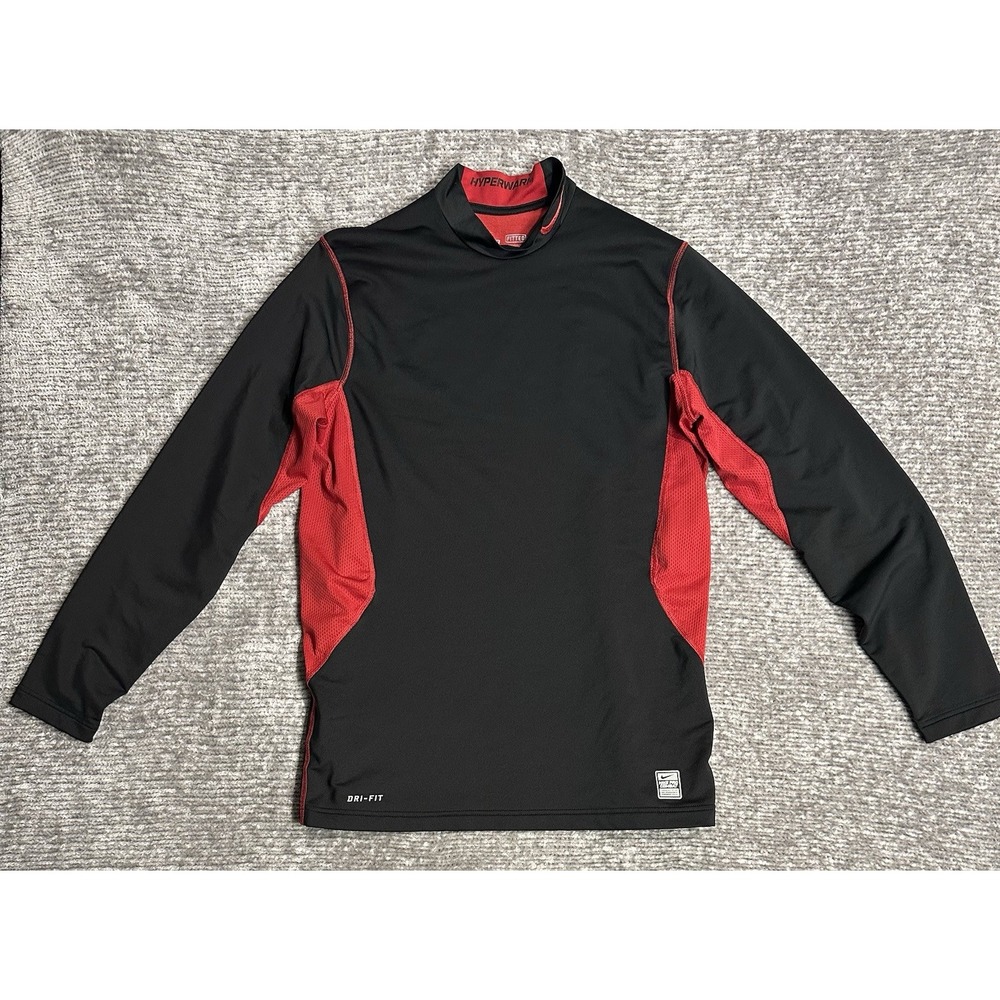 Nike Pro Combat Hyperwarm Shirts Mens Large Dri-FIT Mock Pullover Fitted